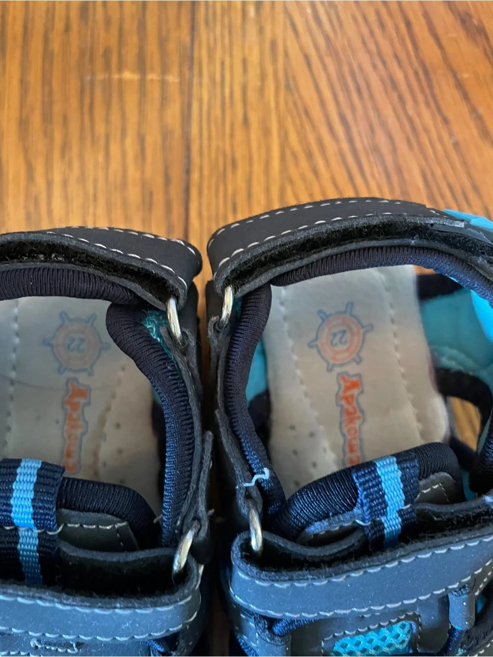 Boys Navy and Teal Closed-Toe Sport Sandals